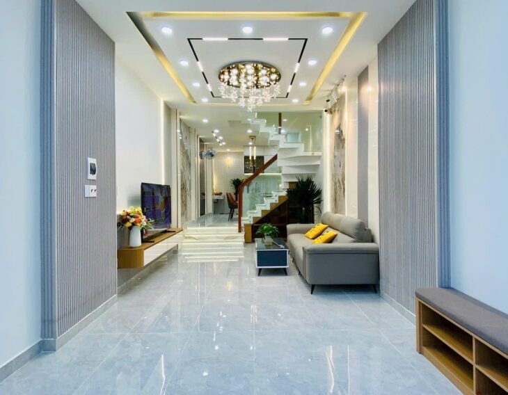 NHÀ MẶT TIỀN ĐƯỜNG SỐ 1 -PHƯỜNG 13 – GÒ VẤP – XE HƠI NGỦ TRONG NHÀ – THIẾT KẾ HIỆN ĐẠI – 3 PHÚT RA