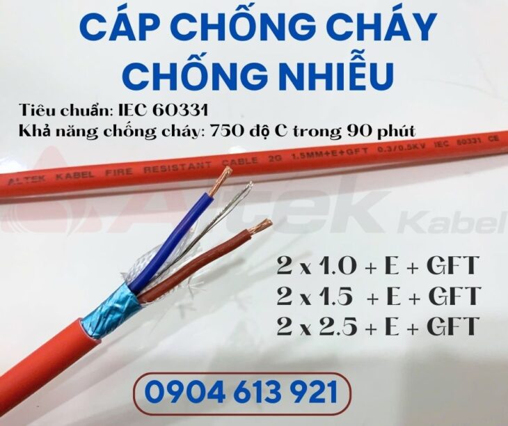 Cáp báo cháy chống cháy chống nhiễu