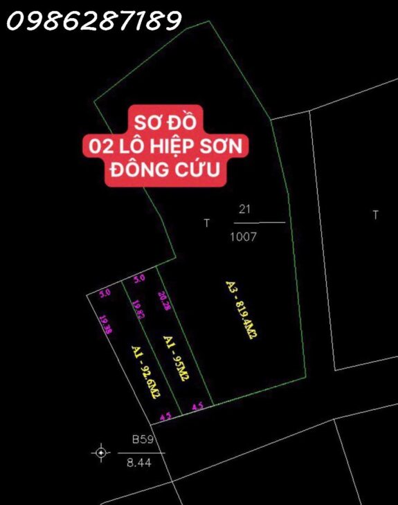 BÁN LÔ ĐẤT ĐẸP TRỤC CHÍNH HIỆP SƠN, ĐÔNG CỨU, GIA BÌNH, BẮC NINH