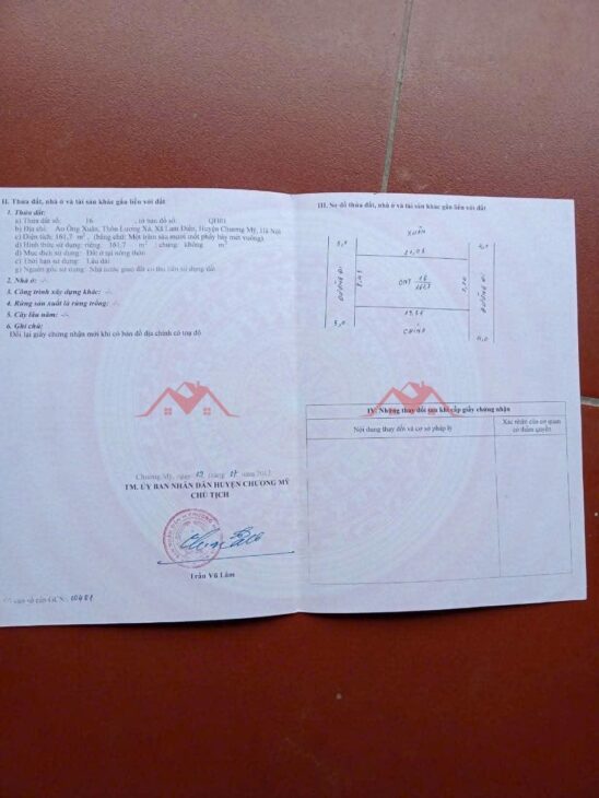 GIÁ 3TY3 ĐẤT TẠI LAM ĐIỀN-CHƯƠNG MỸ D/T:161,7M