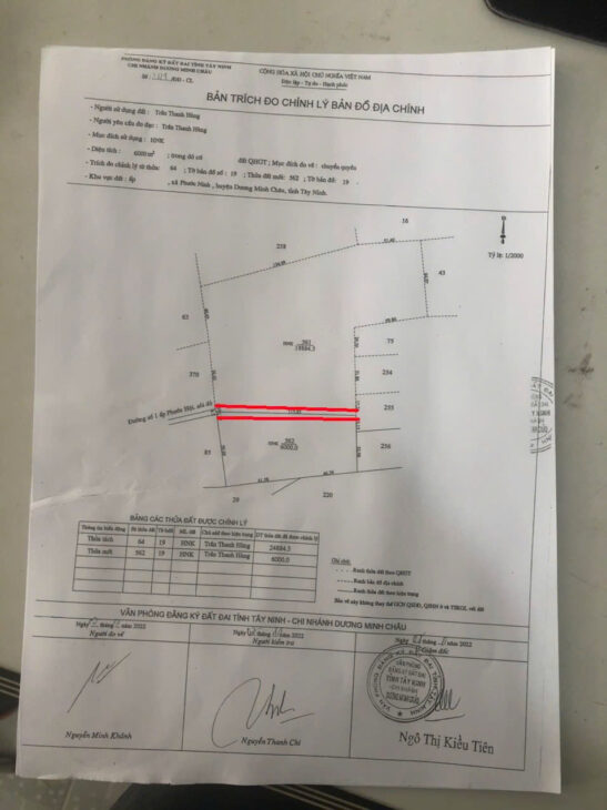 Chính Chủ Cần Bán Lô đất HNK (lên được thổ cư) cách UBND xã Phước Ninh, Tây Ninh 2 km,