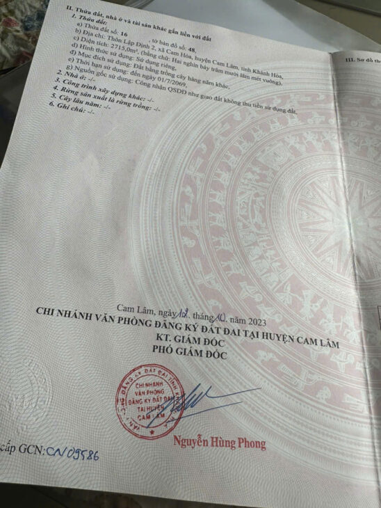 Đất Vườn Tại Lập Định Cam Hòa Cam Lâm