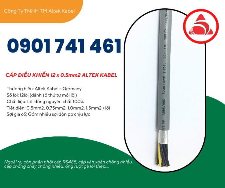 Cáp điều khiển 12×0.5 Huế, Nghệ An, Hà Tĩnh, Quảng Bình