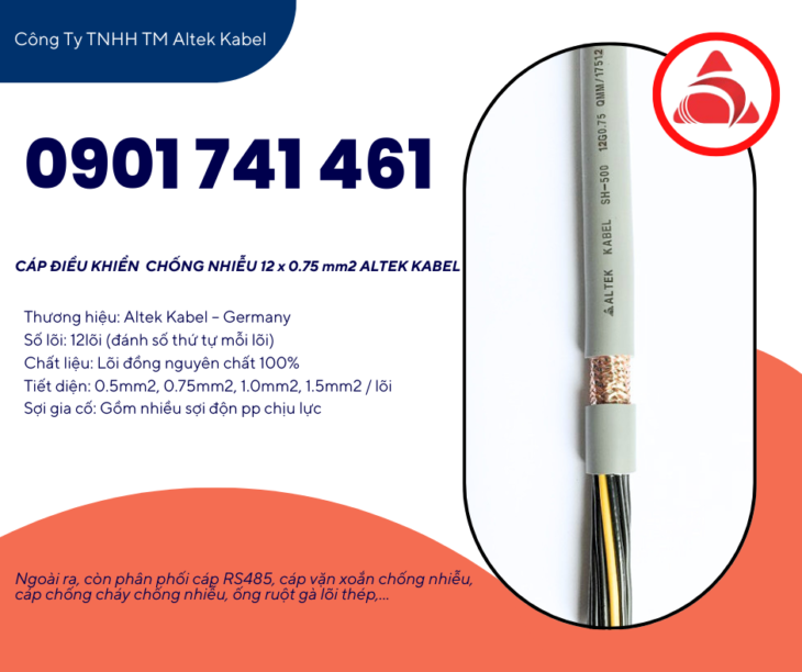 Cáp điều khiển 12×0.5 Huế, Nghệ An, Hà Tĩnh, Quảng Bình
