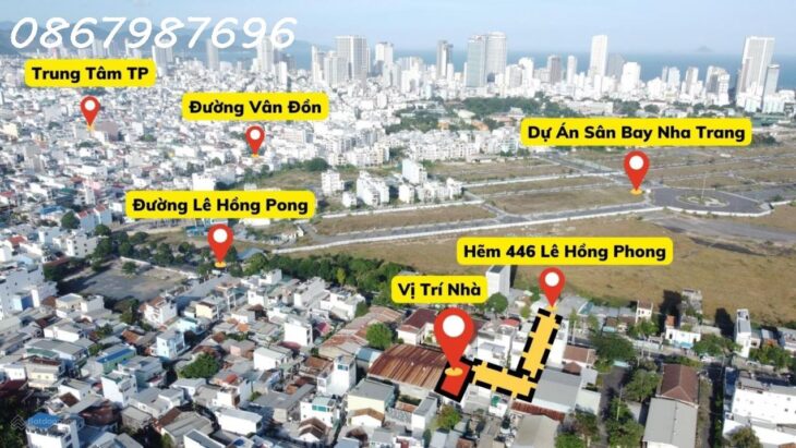 Bán hoặc Cho Thuê Nhà 3 Tầng Hẻm Lê Hồng Phong, Nha Trang – 6 Phòng Ngủ, Giá 28 Triệu/m²