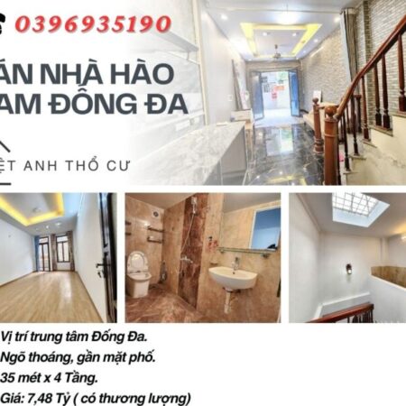 Bán nhà Hào Nam Đống Đa, Vị Trí Gần Mặt Phố, Nhà Dân Xây, 35mx4T, Giá: 7,48 Tỷ, Lh: 0396935190.