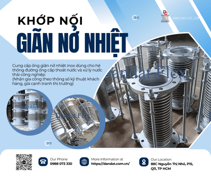 Khớp Nối Giãn Nở Nhiệt| Khớp co giãn dùng cho dầu truyền nhiệt, Khớp co giãn nở nhiệt inox