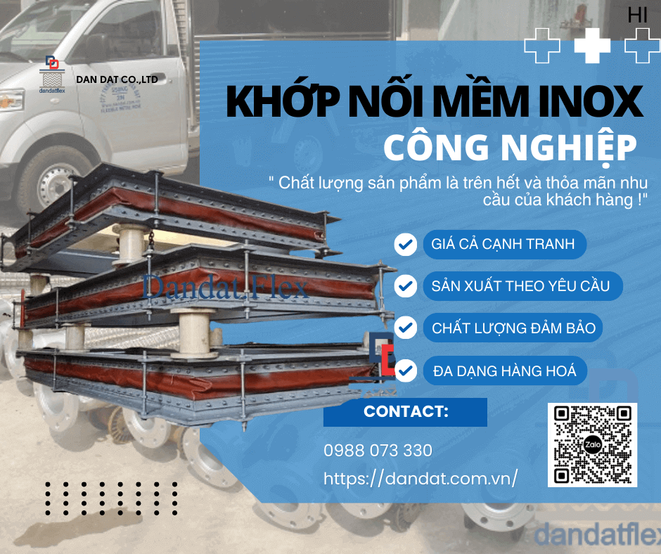 Khớp Nối Mềm Inox Công Nghiệp, Khớp Nối Giảm Rung Inox 304, Khớp nối mềm cho đường ống dẫn hơi