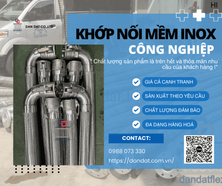 Khớp Nối Mềm Inox Công Nghiệp, Khớp Nối Giảm Rung Inox 304, Khớp nối mềm cho đường ống dẫn hơi