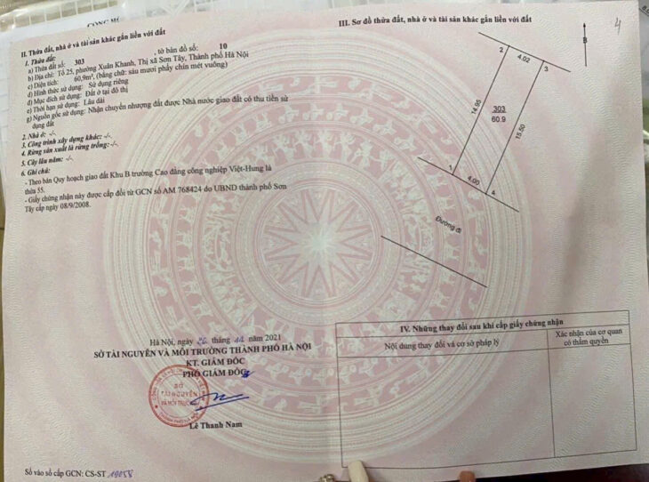 Bán đất thổ cư 60m2, Xuân Khanh – Sơn Tây – Hà Nội, 1.7 tỷ, Sau ĐH Việt Hung, sẵn sổ sang tên