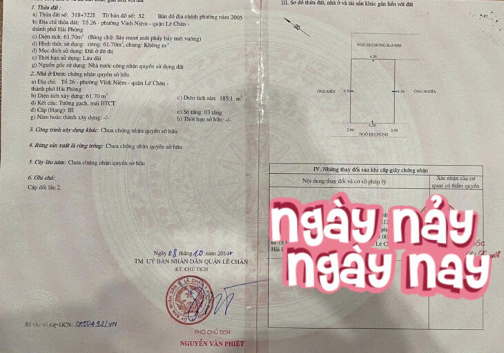 Bán nhà Thiên Lôi, 62m 3 tầng, ô.tô đỗ cửa, vị trí cực nông, Giá 4.2 tỉ gần AEON