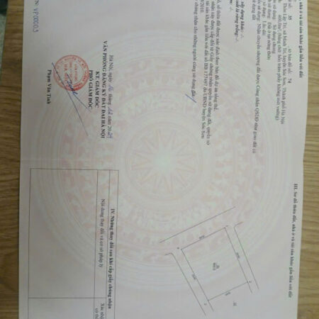 100 mv full thổ cư Lập Trí – Minh Trí – Sóc Sơn HN Mặt tiền = Hậu: 5,75 mv Lô góc thông tứ tung