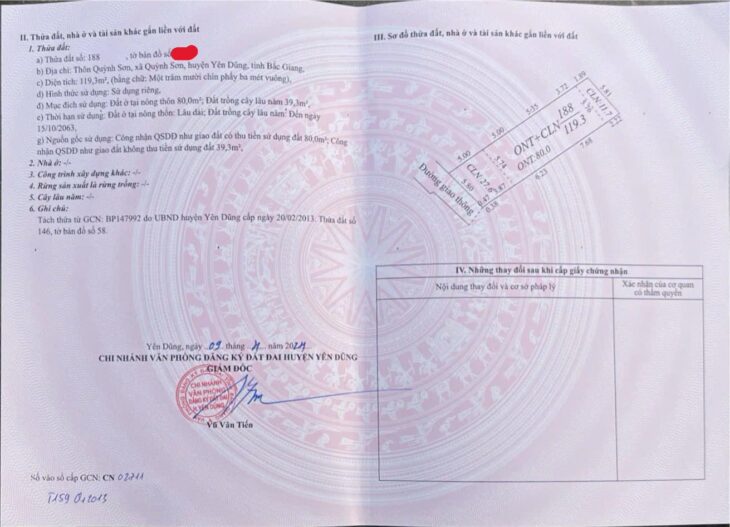 **CẦN BÁN KHU ĐẤT 119 m2 TẠI XÃ QUỲNH SƠN, PHƯỜNG YÊN DŨNG, TP. BẮC GIANG**