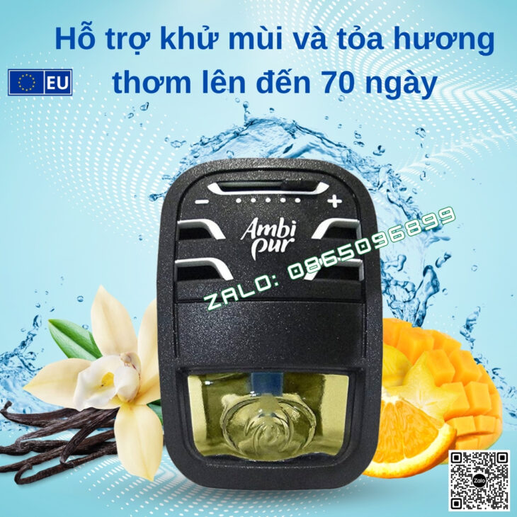 TINH DẦU THƠM CÀI CỬA GIÓ Ô TÔ AMBI PUR 7ml, HỖ TRỢ KHỬ MÙI, TINH DẦU THIÊN NHIÊN, NHẬP KHẨU CHÂU ÂU