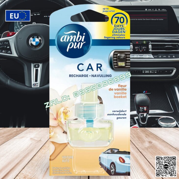 TINH DẦU THƠM CÀI CỬA GIÓ Ô TÔ AMBI PUR 7ml, HỖ TRỢ KHỬ MÙI, TINH DẦU THIÊN NHIÊN, NHẬP KHẨU CHÂU ÂU
