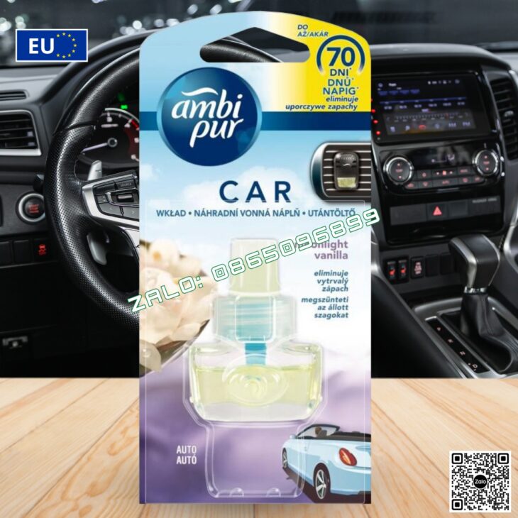 TINH DẦU THƠM CÀI CỬA GIÓ Ô TÔ AMBI PUR 7ml, HỖ TRỢ KHỬ MÙI, TINH DẦU THIÊN NHIÊN, NHẬP KHẨU CHÂU ÂU