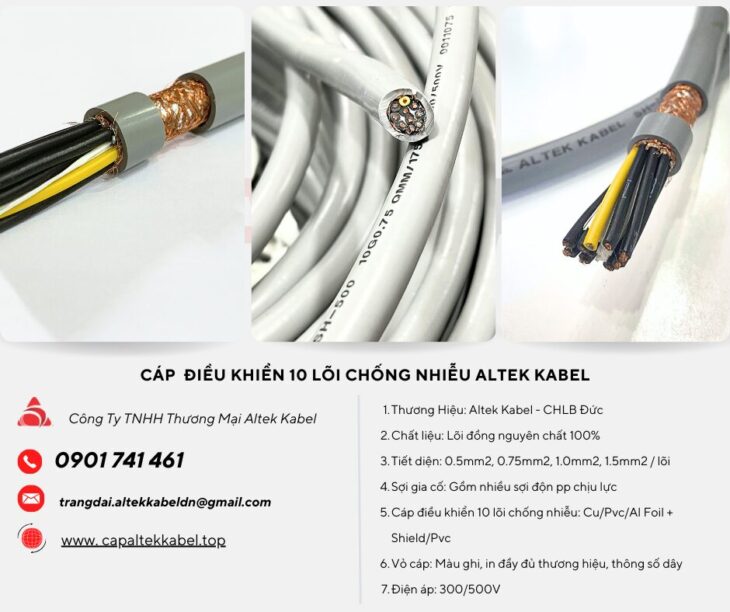 Cáp điều khiển 10 lõi chống nhiễu/ không chống nhiễu