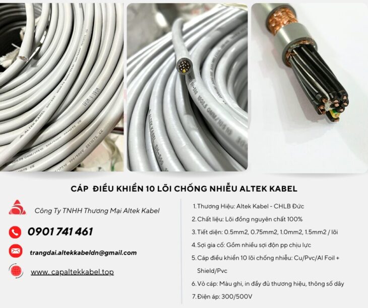 Cáp điều khiển 10 lõi chống nhiễu/ không chống nhiễu