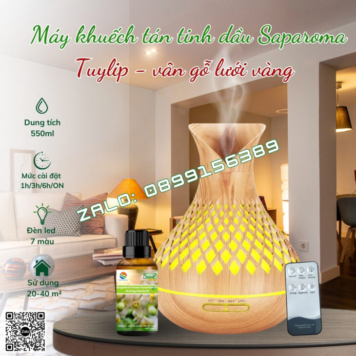 MÁY KHUẾCH TÁN TINH DẦU SAPAROMA, THƠM PHÒNG, PHUN SƯƠNG BÙ ẨM, XUA ĐUỔI MUỖI, CÔN TRÙNG