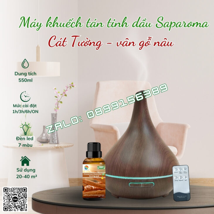 MÁY KHUẾCH TÁN TINH DẦU SAPAROMA, THƠM PHÒNG, PHUN SƯƠNG BÙ ẨM, XUA ĐUỔI MUỖI, CÔN TRÙNG