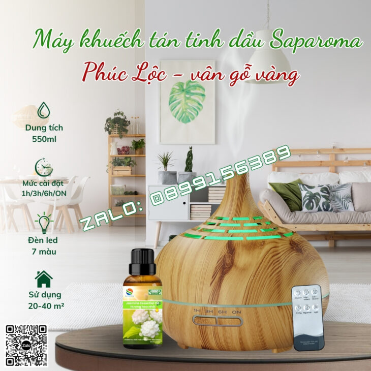 MÁY KHUẾCH TÁN TINH DẦU SAPAROMA, THƠM PHÒNG, PHUN SƯƠNG BÙ ẨM, XUA ĐUỔI MUỖI, CÔN TRÙNG