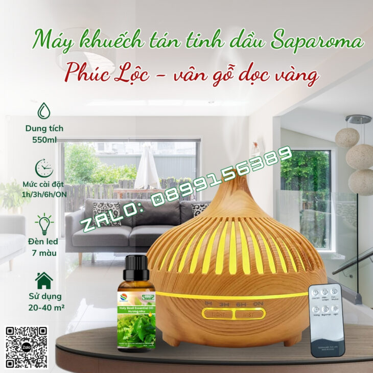 MÁY KHUẾCH TÁN TINH DẦU SAPAROMA, THƠM PHÒNG, PHUN SƯƠNG BÙ ẨM, XUA ĐUỔI MUỖI, CÔN TRÙNG