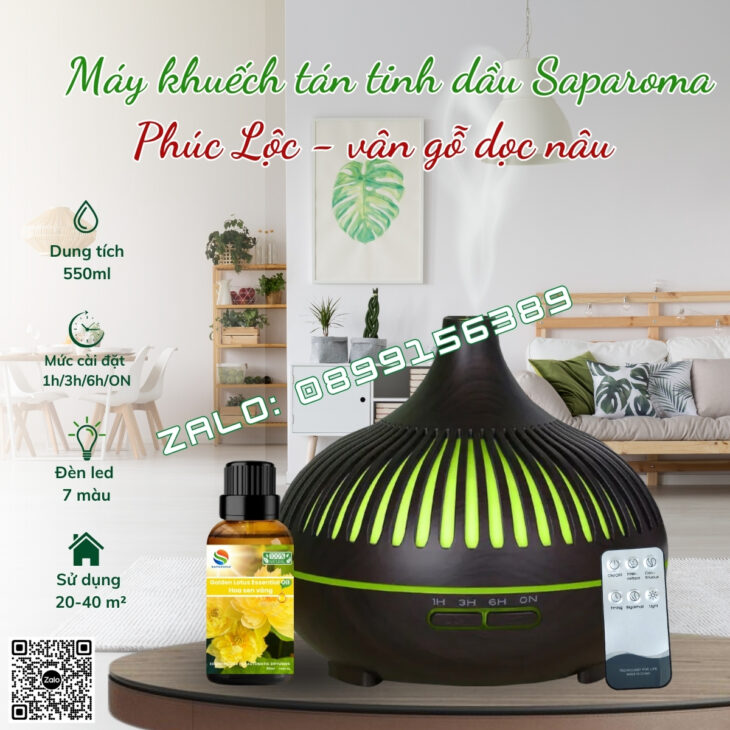 MÁY KHUẾCH TÁN TINH DẦU SAPAROMA, THƠM PHÒNG, PHUN SƯƠNG BÙ ẨM, XUA ĐUỔI MUỖI, CÔN TRÙNG