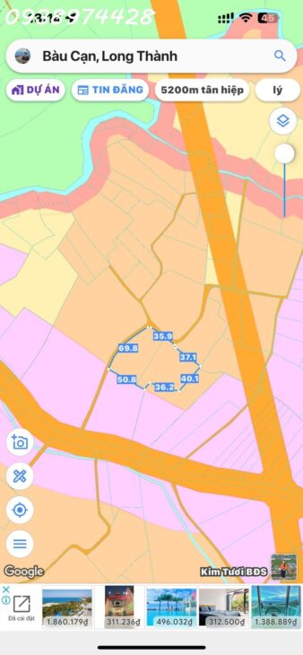 BÁN ĐẤT GÓC 2 MT . XÃ BÀU CẠN . LONG THÀNH . ĐỒNG NAI 0938974428