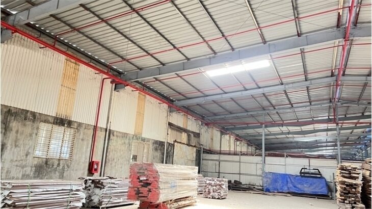 xưởng sản xuất có hệ thống phòng cháy tự động, sản xuất đa dạng ngành nghề