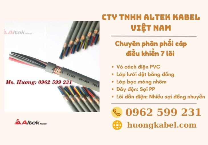 Cáp 7 lõi, Cáp điều khiển, Cáp tín hiệu Altek kabel 300/500v