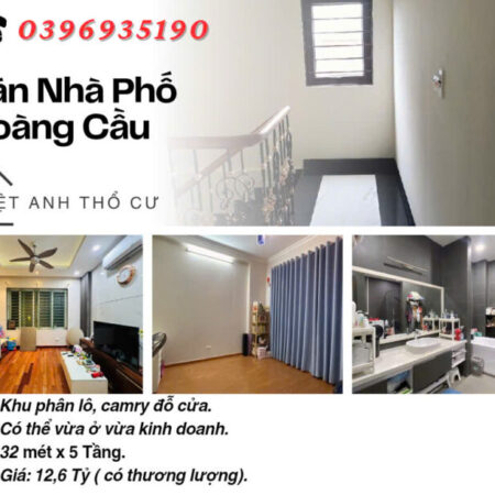 Bán nhà Phố Hoàng Cầu, Vỉa Hè Phân Lô, Toyota Camry Đỗ Cửa, Giá: 12.6 Tỷ, Lh: 0396935190.