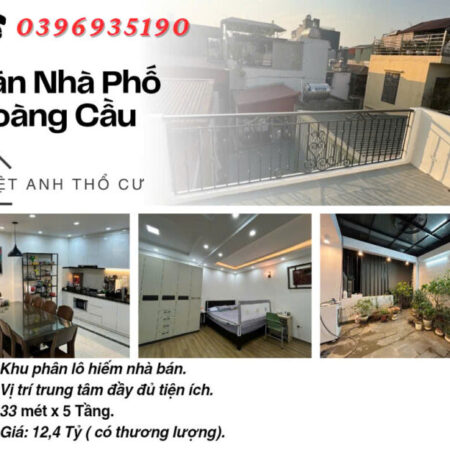Bán nhà Phố Hoàng Cầu, Hiếm Nhà Bán, Khu Phân Lô, 33mx5T, Giá: 12.4 Tỷ, Lh: 0396935190.
