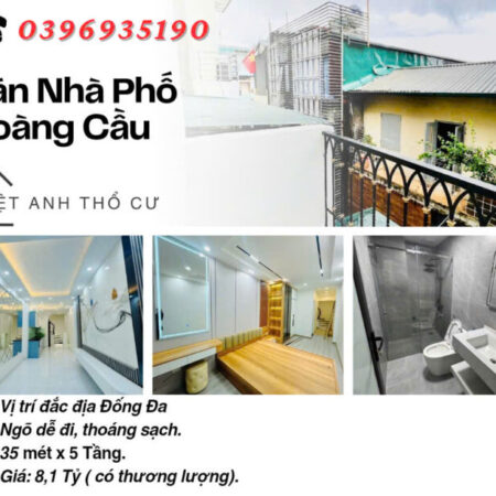 Bán nhà Phố Hoàng Cầu, Vị Trí Đắc Địa, Khung Cột Chắc Chắn, 35mx5T, Giá: 8.1 Tỷ, Lh: 0396935190.