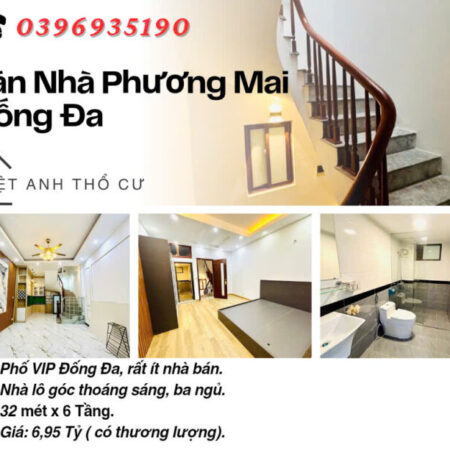 Bán nhà Phố Phương Mai_Hiếm Nhà Bán_Ba Ngủ_Lô Góc__32mx6T_Giá: 6.95 Tỷ_Lh: 0396935190.