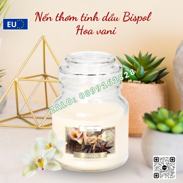 NẾN THƠM TINH DẦU NHẬP KHẨU BISPOL 120g, THƠM PHÒNG DECOR TRANG TRÍ, HỖ TRỢ KHỬ MÙI