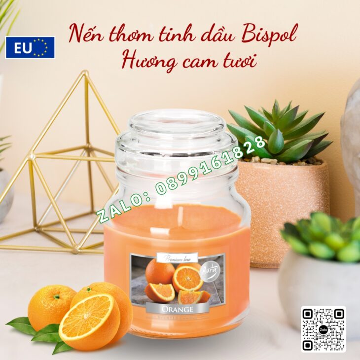 NẾN THƠM TINH DẦU NHẬP KHẨU BISPOL 120g, THƠM PHÒNG DECOR TRANG TRÍ, HỖ TRỢ KHỬ MÙI