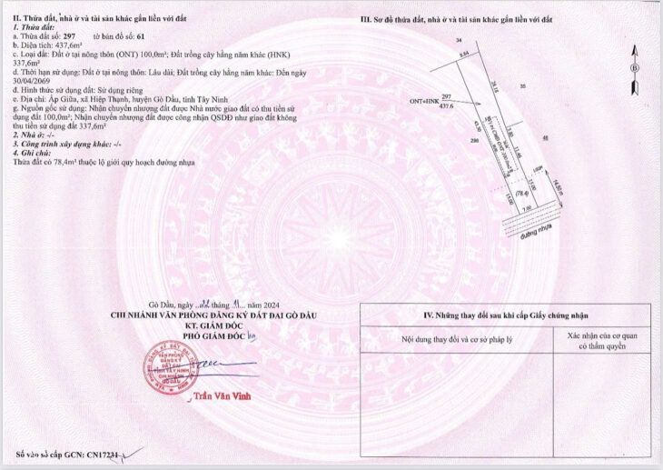🔥 BÁN LÔ ĐẤT VÀNG – ĐỐI DIỆN KCN HIỆP THẠNH, GÒ DẦU, TÂY NINH 🔥