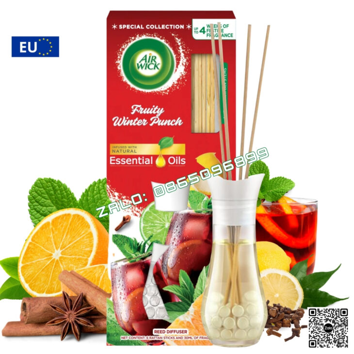 TINH DẦU KHUẾCH TÁN QUE MÂY AIR WICK 25ml, THƠM PHÒNG TỰ ĐỘNG, HỖ TRỢ KHỬ MÙI, NHẬP KHẨU CHÂU ÂU