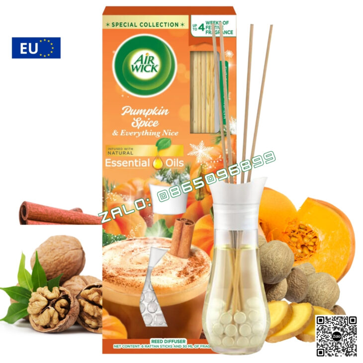 TINH DẦU KHUẾCH TÁN QUE MÂY AIR WICK 25ml, THƠM PHÒNG TỰ ĐỘNG, HỖ TRỢ KHỬ MÙI, NHẬP KHẨU CHÂU ÂU