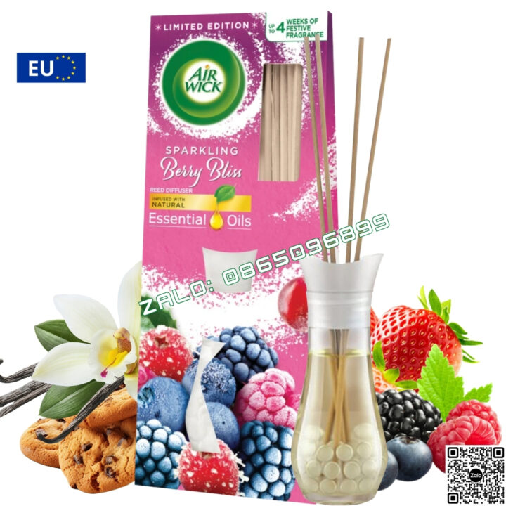 TINH DẦU KHUẾCH TÁN QUE MÂY AIR WICK 25ml, THƠM PHÒNG TỰ ĐỘNG, HỖ TRỢ KHỬ MÙI, NHẬP KHẨU CHÂU ÂU