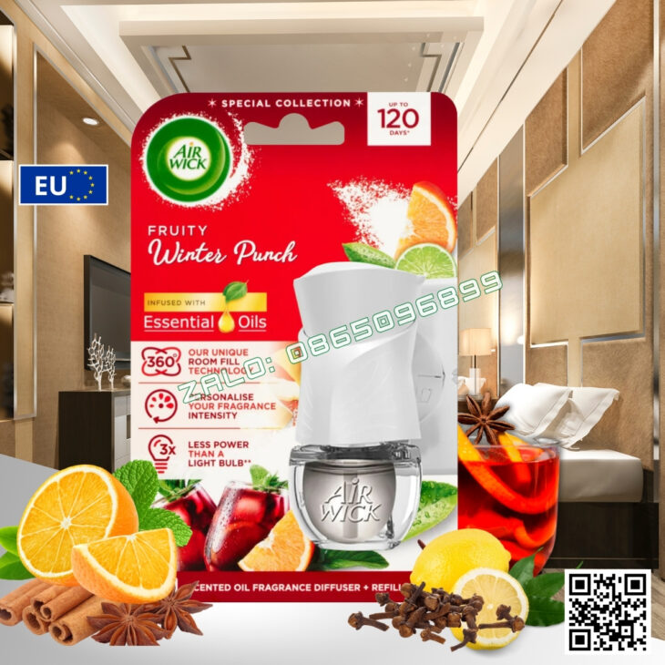 BỘ TINH DẦU KHUẾCH TÁN TỰ ĐỘNG AIR WICK 19ML, CẮM ĐIỆN, HỖ TRỢ KHỬ MÙI THƠM PHÒNG, NHẬP KHẨU CHÂU ÂU
