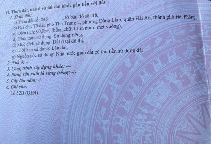 Đất phân lô 193 Văn Cao, 90m , Ngang 4.5, đường 12m, lô góc, Giá 5.85 tỉ
