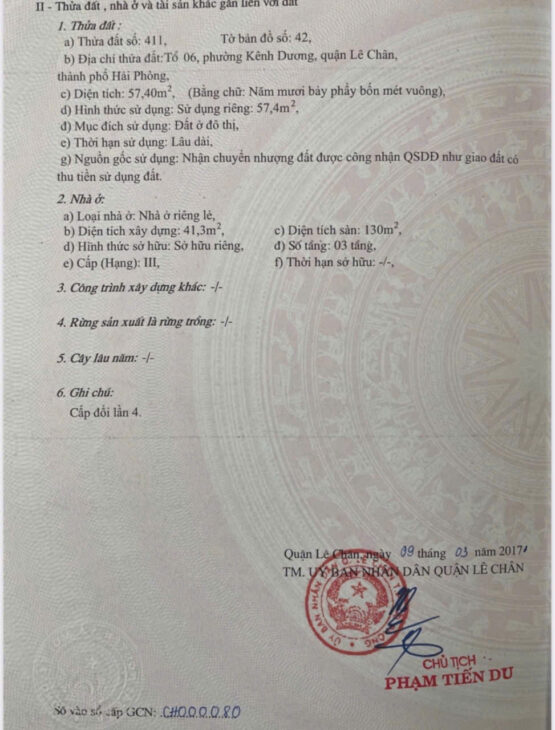 Bán nhà Hào Khê – Lạch Tray, 57m 3 tầng, lô góc, Giá 3 tỉ ngõ nông