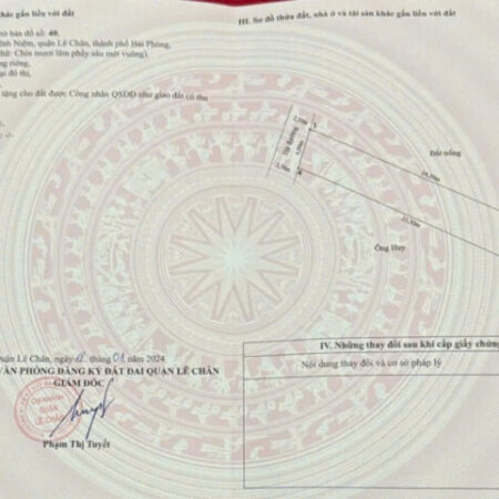 Bán đất mặt đường Thiên Lôi – ngã 3 Trực Cát, 96m, Giá 7.8 tỉ cực rẻ Bán đất mặt đường Thiên Lôi – ngã 3 Trực Cát, 96m, Giá 7.8 tỉ cực rẻ