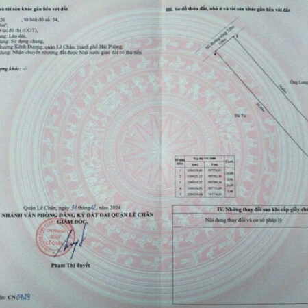 Bán đất phân lô 788 Thiên Lôi – Tăng Thiết Giáp, 96m, đường 10m, Giá 46.5 tr/m