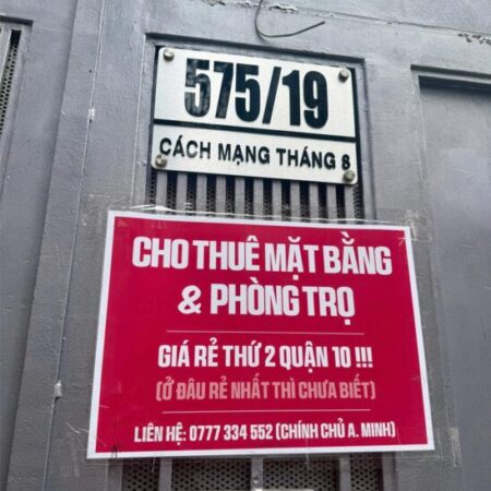 CHO THUÊ MẶT BẰNG THÔ GIÁ RẺ QUẬN 10