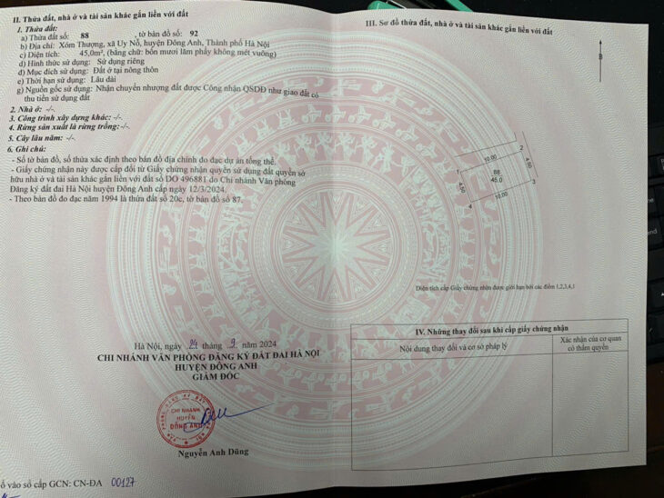 ĐẤT ĐẸP – GIÁ TỐT – Vị Trí Đắc Địa Tại Xóm Thượng, Xã Uy Nỗ, Huyện Đông Anh, Thành phố Hà Nội