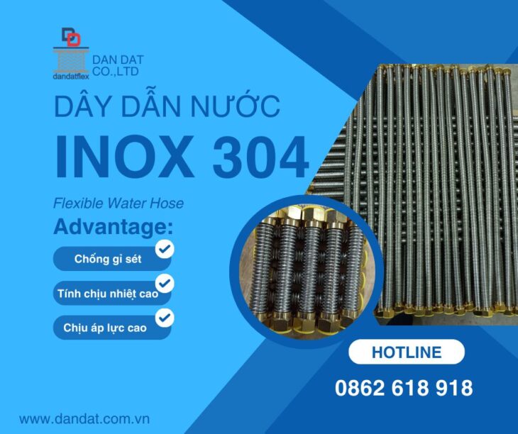Gia Công Dây Dẫn Nước Inox 304/Dây Cấp Nước Inox Chịu Nhiệt/Ống Dẫn Nước Nóng Lạnh Inox