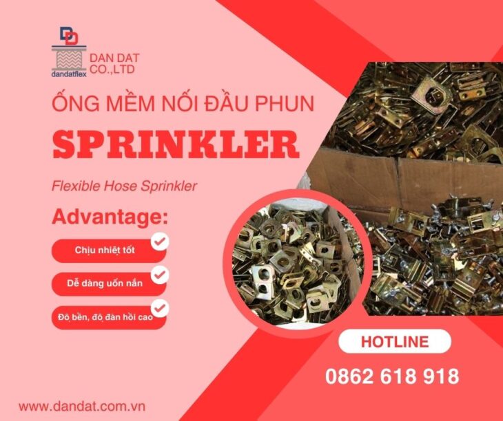 Ống mềm inox chữa cháy – Ống nối mềm cứu hỏa – Ống mềm inox nối đầu phun Sprinkler Chất Lượng Cao