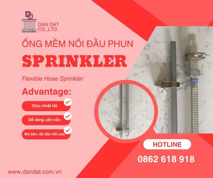 Ống mềm inox chữa cháy – Ống nối mềm cứu hỏa – Ống mềm inox nối đầu phun Sprinkler Chất Lượng Cao